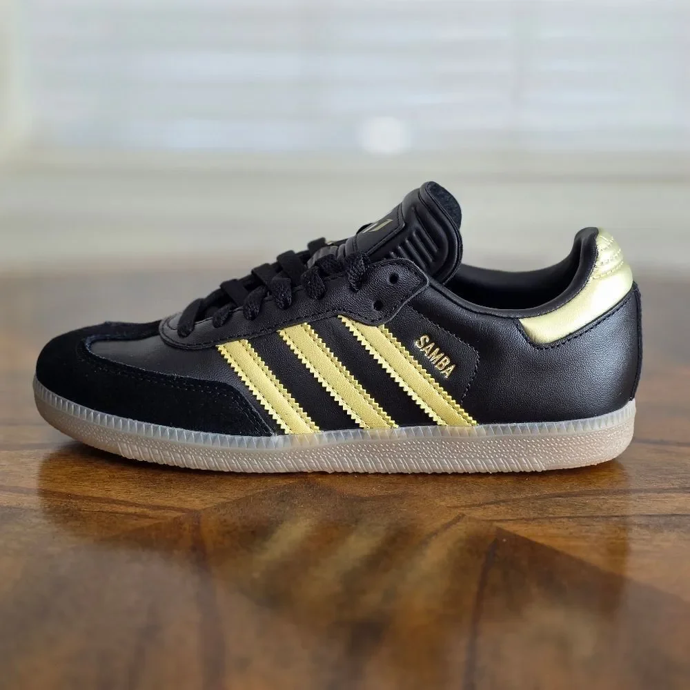 Adidas Samba OG Messi Black Gold Shoes Miami FC Leather Boys Shoes Brand New